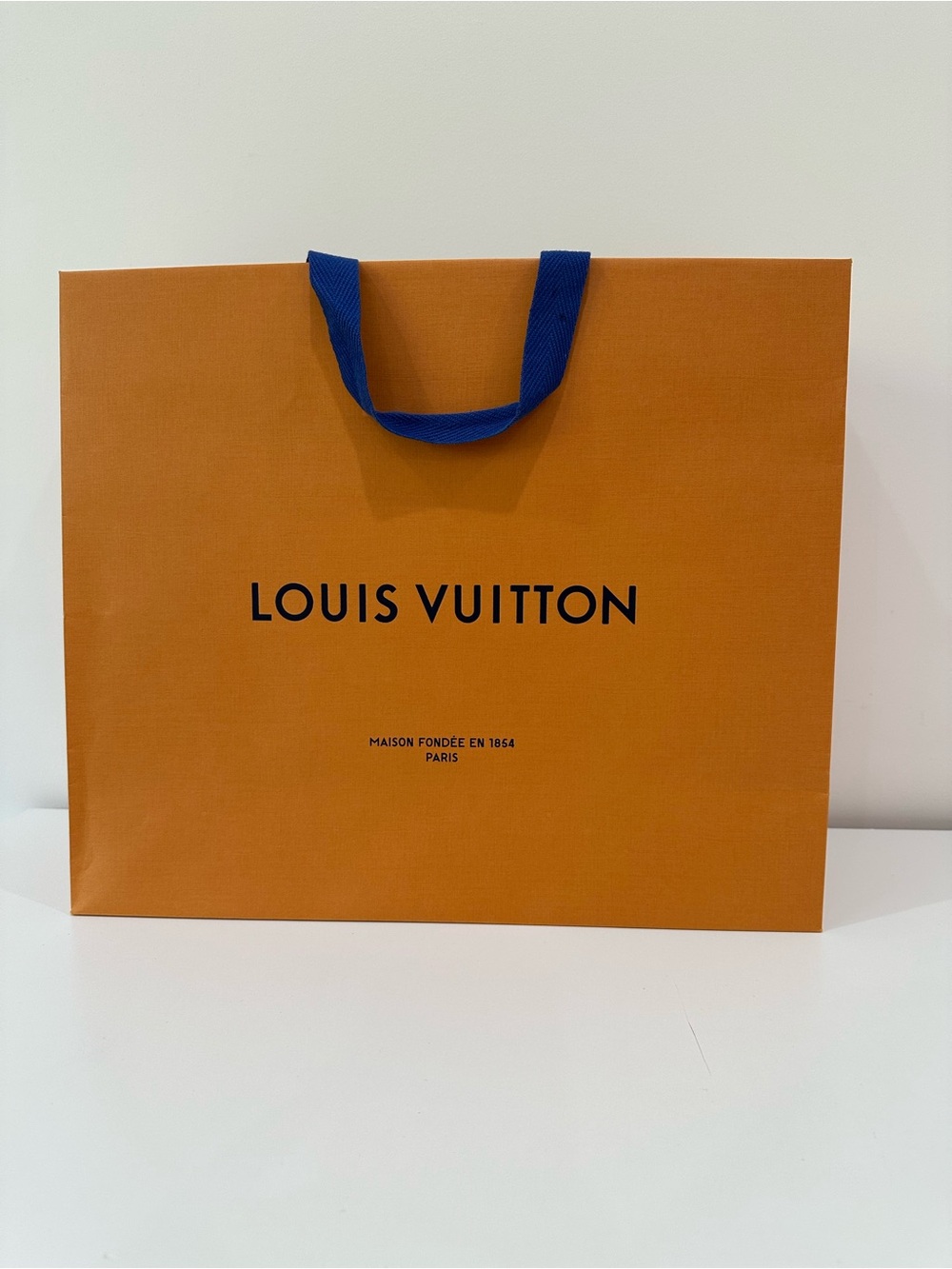 Louis Vuitton Orange Paper Shopping Bag |Size 15.5x13.5x6.5 inches